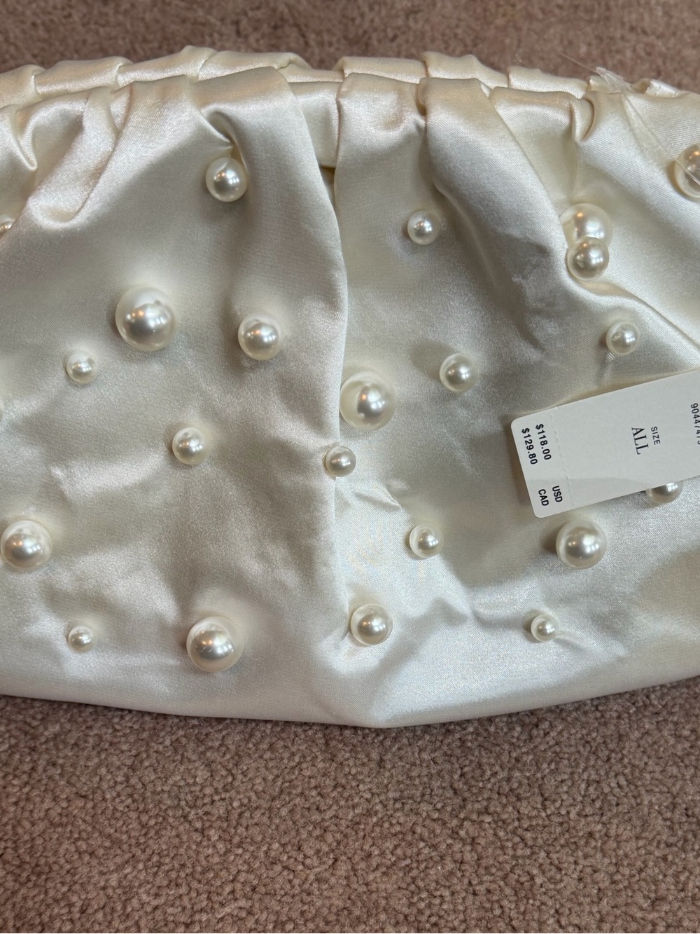 NWT new Anthropologie Frankie clutch white pearl beaded white crossbody bag - Picture 3 of 17